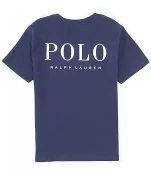 Трикотажная футболка с короткими рукавами и логотипом Polo Ralph Lauren Big Boys 8–20, синий