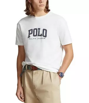 Трикотажная футболка с короткими рукавами и логотипом Polo Ralph Lauren Classic Fit, синий