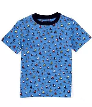 Трикотажная футболка с короткими рукавами и принтом парусника Polo Ralph Lauren Big Boys 8–20, синий