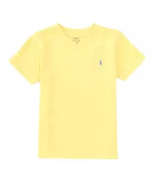 Трикотажная футболка с короткими рукавами и v-образным вырезом Polo Ralph Lauren Little Boys 2T-7, желтый
