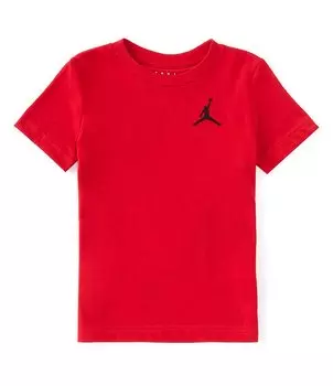 Трикотажная футболка с короткими рукавами и вышивкой логотипа Jordan Little Boys 2T-7 Jumpman, красный
