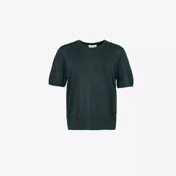 Трикотажная футболка с круглым вырезом цвета металлик Aspiga, зеленый