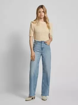 Трикотажная футболка с круглым вырезом модель «ВЬЕТНАМ» Mango, бежевый