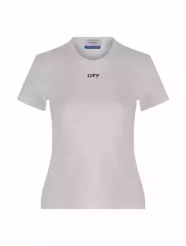Трикотажная футболка с логотипом Off-White, белый