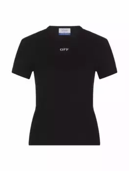 Трикотажная футболка с логотипом Off-White, черный