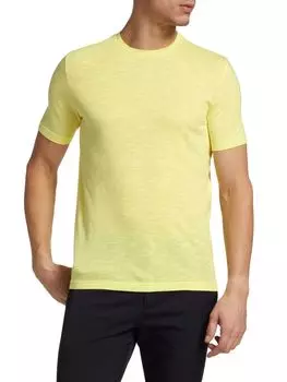 Трикотажная футболка с принтом из хлопковой смеси Saks Fifth Avenue, цвет Lemonade