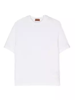 Трикотажная футболка с узором зигзаг Missoni Kids, белый