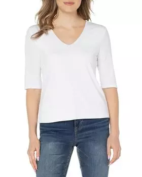 Трикотажная футболка с V-образным вырезом и рукавами до локтя Liverpool Los Angeles