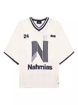 Трикотажная футболка с V-образным вырезом Nahmias, нейтральный