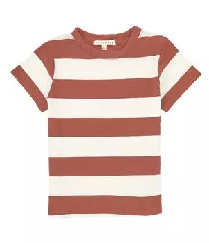 Трикотажная футболка свободного кроя в полоску Copper Key Little Girls 2T-6X, красный
