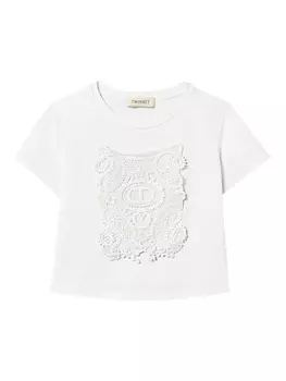 Трикотажная футболка TWINSET Kids, белый