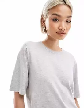 Трикотажная футболка Vero Moda светло-серого меланжевого цвета