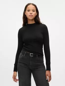 Трикотажная футболка в рубчик Gap, черный