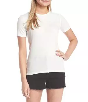 Трикотажная футболка в рубчик с короткими рукавами Copper Key Knit, белый