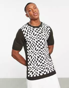 Трикотажная футболка в шахматную клетку ASOS DESIGN