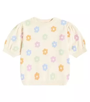 Трикотажная хлопковая футболка Kent с цветочным принтом The New Society, мультиколор