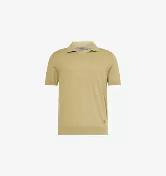 Трикотажная хлопковая рубашка-поло с коротким рукавом Corneliani, зеленый