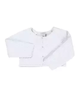 Трикотажная куртка для девочки с застежкой на пуговицы Dadati, белый