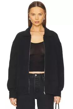 Трикотажная куртка на молнии с воротником Aya Muse, dark charcoal