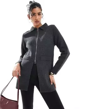 Трикотажная куртка на молнии в угольном цвете Stradivarius