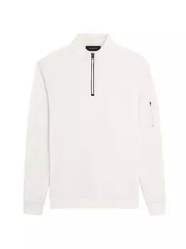 Трикотажная куртка с молнией на четверть Bugatchi, белый