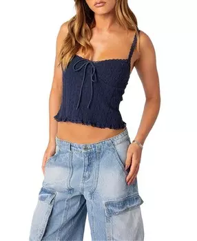 Трикотажная майка Edikted Lacey, синий