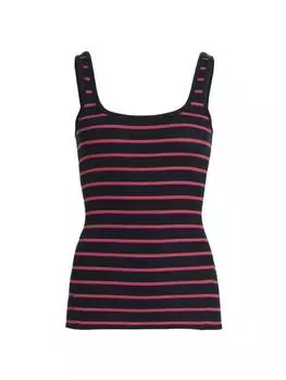 Трикотажная майка essential в полоску в рубчик rag &amp; bone Navy multi