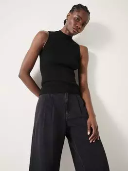 Трикотажная майка Paige в рубчик HUSH, черный