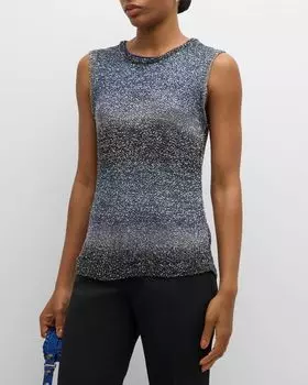 Трикотажная майка с эффектом омбре и пайетками металлик Etro, цвет Gray