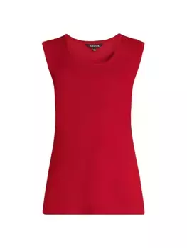 Трикотажная майка с овальным вырезом Misook, красный