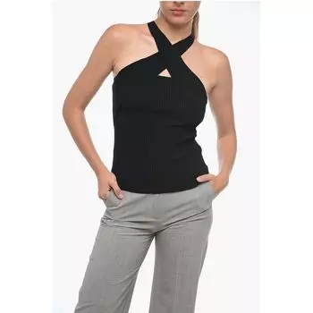 Трикотажная майка с ребристым узором Msgm, Black