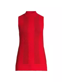 Трикотажная майка с текстурной полоской Misook, красный