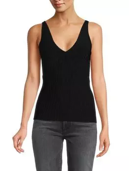 Трикотажная майка sarah в рубчик ET OCHS Black