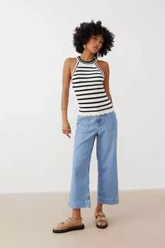 Трикотажная майка в полоску-гонщик Oliver Bonas, белый