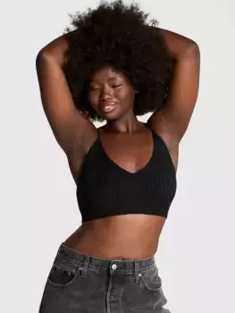 Трикотажная майка в рубчик Pink, черный