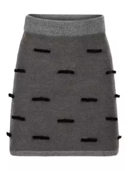 Трикотажная мини-юбка с бантом Nina Ricci, серый