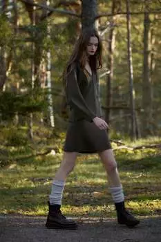 Трикотажная мини-юбка ZARA, серый
