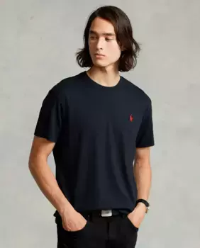 Трикотажная мужская футболка Slim Fit на заказ Polo Ralph Lauren, черный