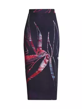 Трикотажная облегающая юбка-миди Louisa Ballou, красный