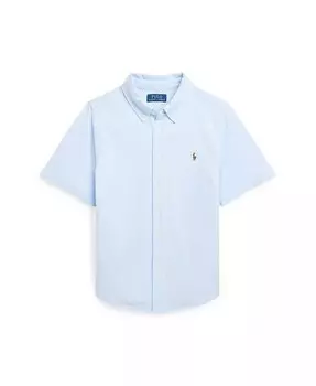 Трикотажная оксфордская рубашка с короткими рукавами для Big Boys Polo Ralph Lauren, белый