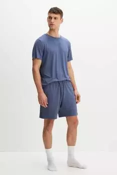 Трикотажная пижама с футболкой и шортами H&M, синий