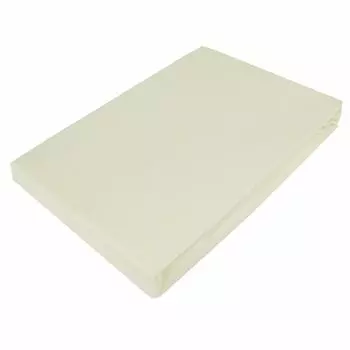 Трикотажная простыня 100% хлопок 180x200 см 125 г/м Высота 30 шт. | Экрю Casa Colori