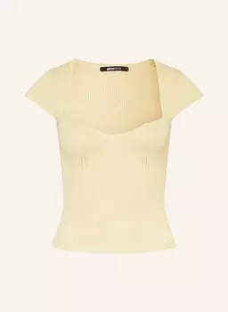 Трикотажная рубашка Gina Tricot, желтый