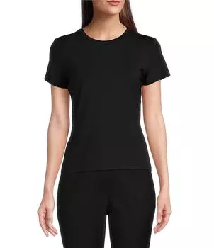 Трикотажная рубашка из джерси Alex Marie Ellen с круглым вырезом и короткими рукавами, черный