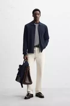 Трикотажная рубашка из смеси лиоцелла ZARA, цвет Ink blue