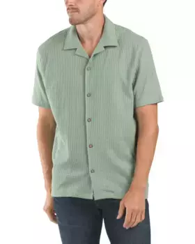 Трикотажная рубашка из жатого хлопка с короткими рукавами Ben Sherman, зеленый