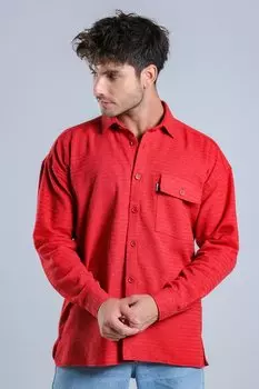 Трикотажная рубашка оверсайз с одним карманом MAR Over22 Stilkombin, красный