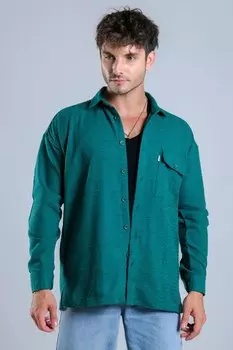 Трикотажная рубашка оверсайз с одним карманом MAR Over22 Stilkombin, зеленый