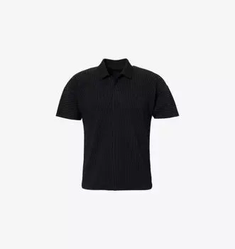 Трикотажная рубашка-поло Bascis с v-образным вырезом и стандартным кроем Homme Plisse Issey Miyake, черный