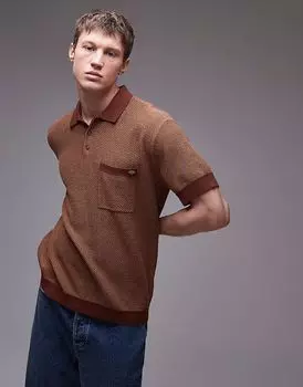 Трикотажная рубашка-поло Dickies Rocky темно-коричневого цвета